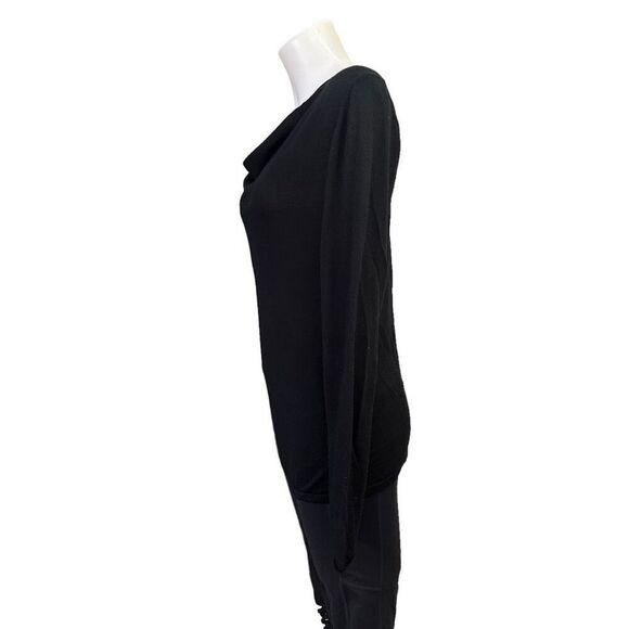 Fortè Cashmere Black Drape Neck Cashmere Sweater size Large Lightweight - Picture 3 of 6